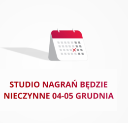 Obraz przedstawiający Informacja o przerwie w pracy studia nagrań